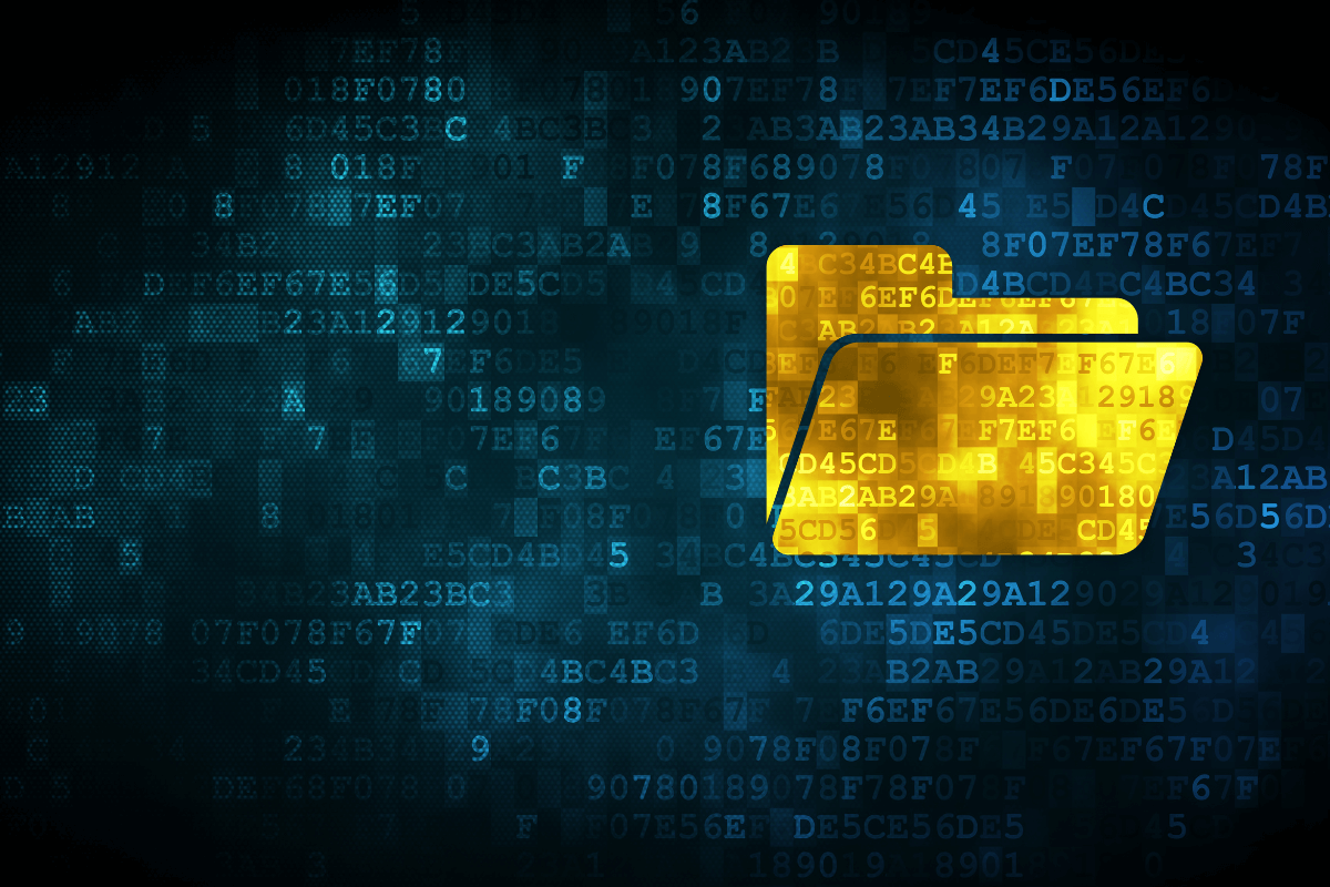 Ícone de pasta digital dourada sobre fundo de dados, ilustrando a estratégia de usar pastas de favoritos para agilizar as pesquisas diárias no navegador.