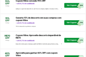 Conheça o site com milhares de cupons de desconto Wine 100% grátis